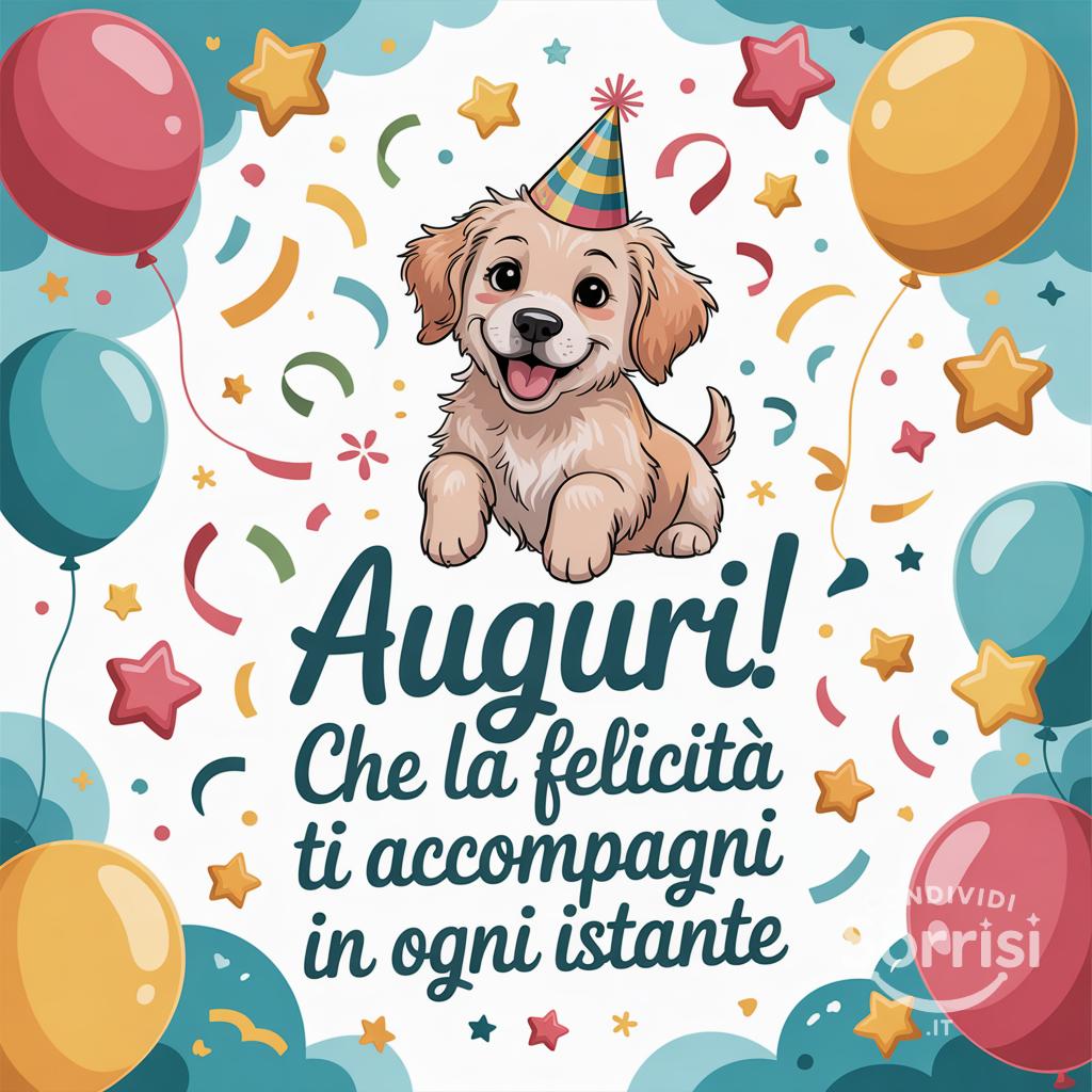 Auguri! Che la felicità ti accompagni in ogni istante