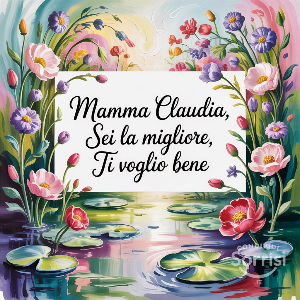 Mamma Claudia, sei la migliore, ti voglio bene