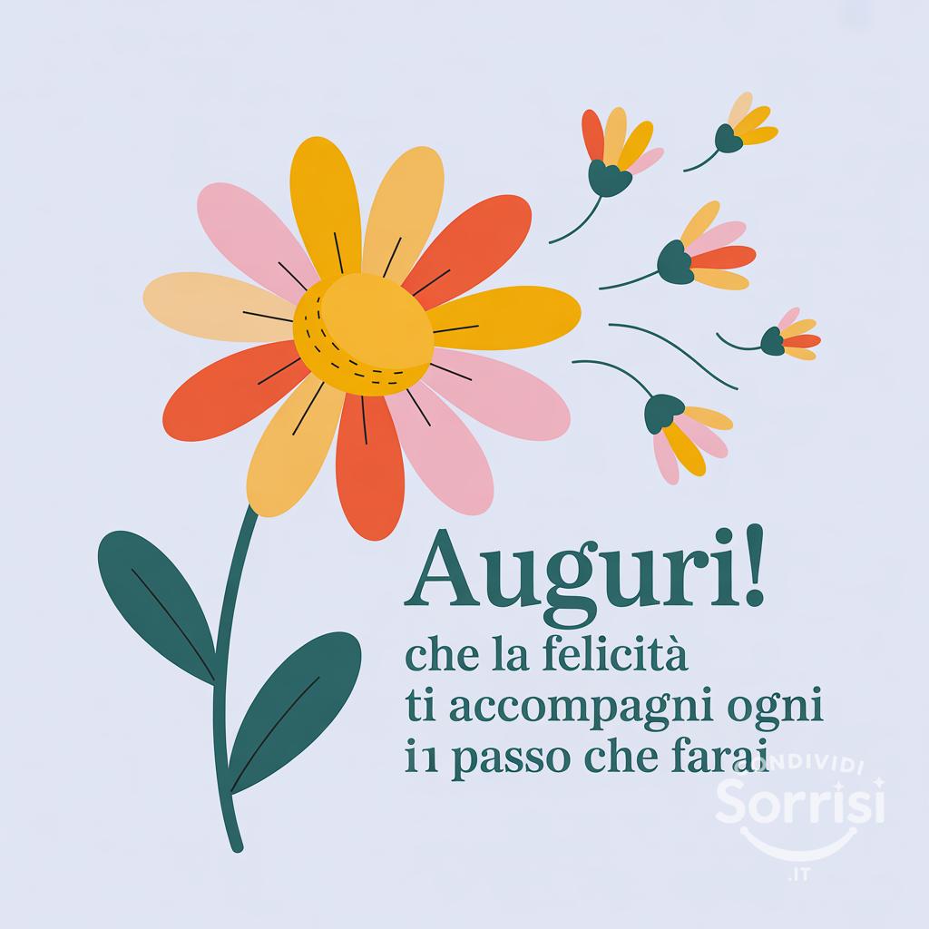 Auguri! Che la felicità ti accompagni in ogni passo che farai