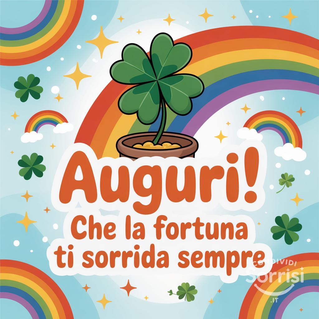 Auguri! Che la fortuna ti sorrida sempre