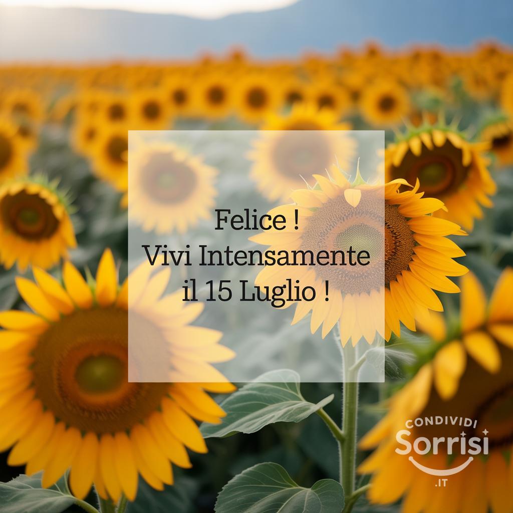 Felice ! Vivi intensamente il 15 luglio !