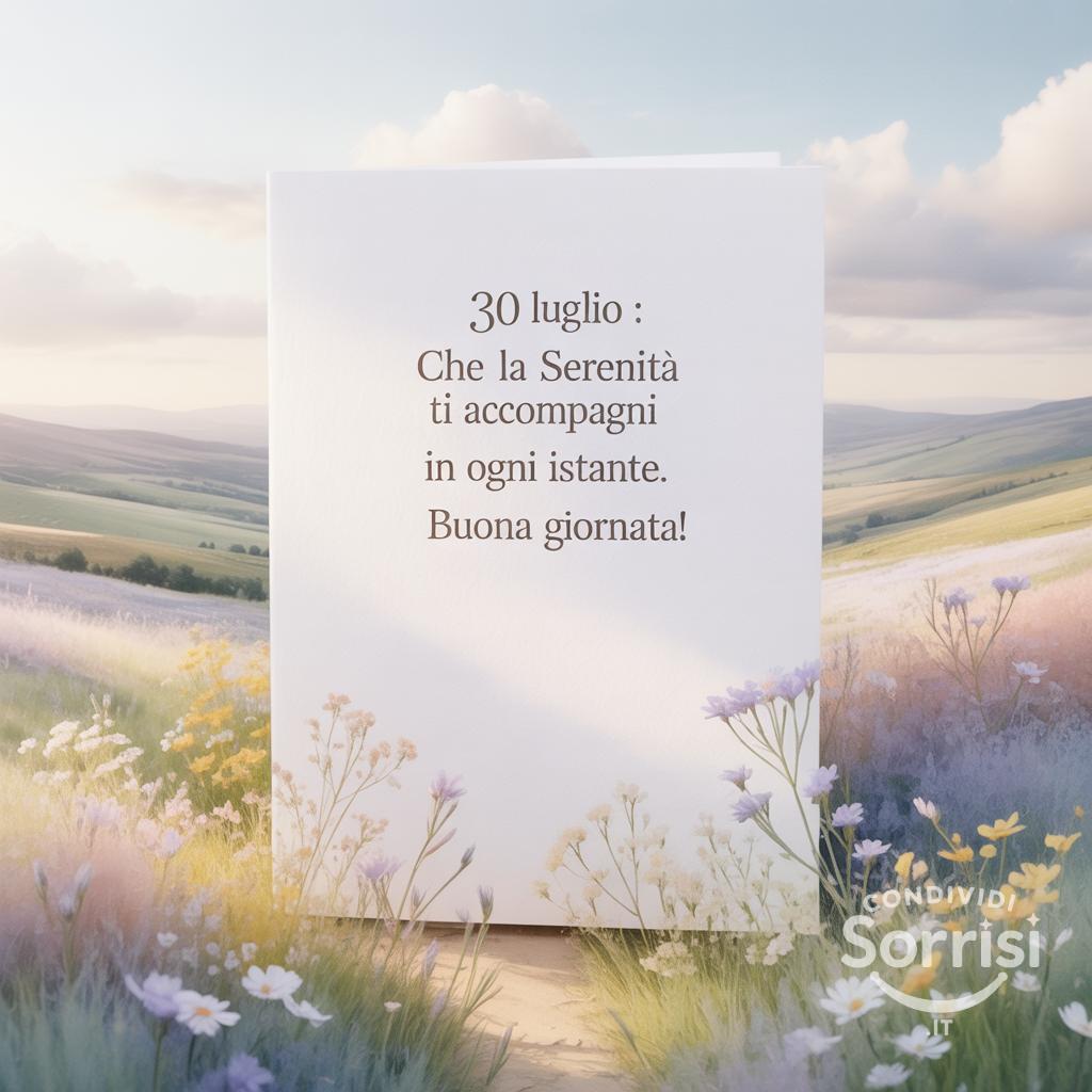 30 luglio : che la serenità ti accompagni in ogni istante. Buona giornata!