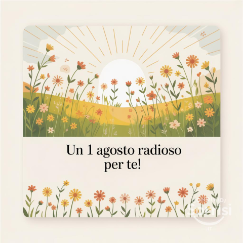 Buongiorno, Buona Venerdì 1 Agosto 2025!