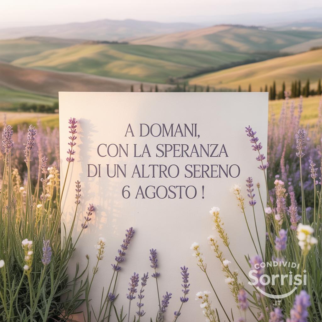 A domani, con la speranza di un altro sereno  6 agosto !