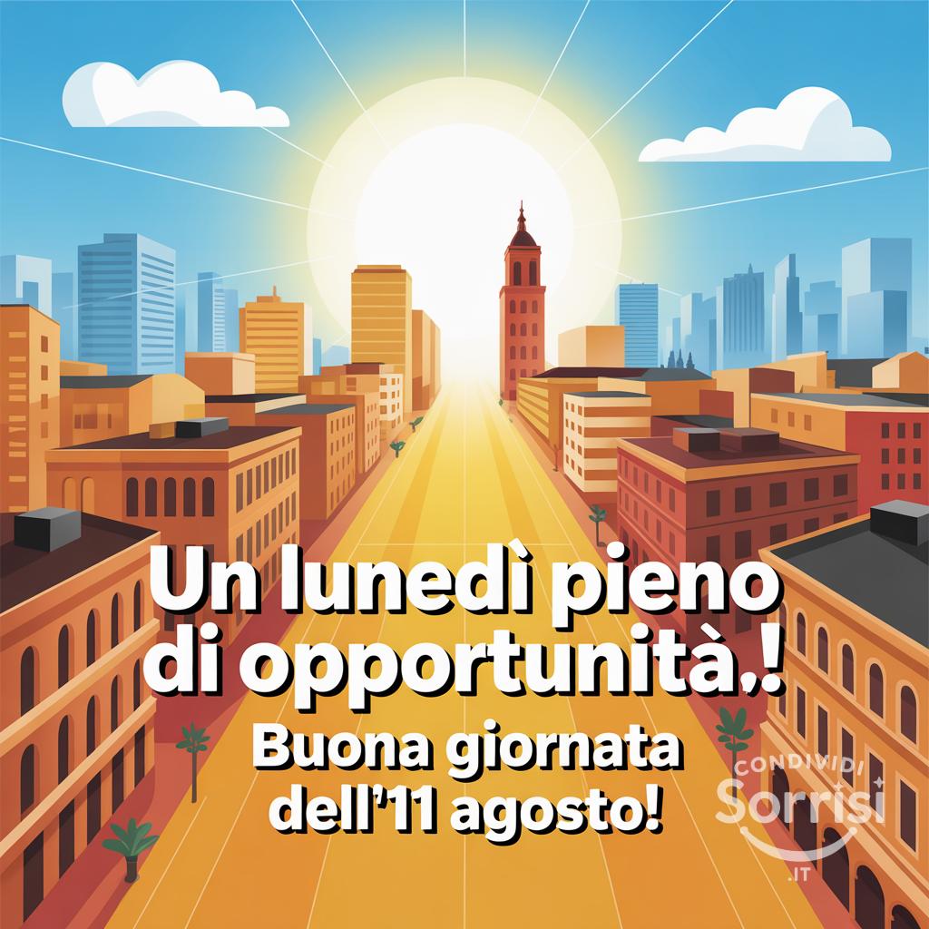 Un lunedì pieno di opportunità! Buona giornata dell'11 agosto !