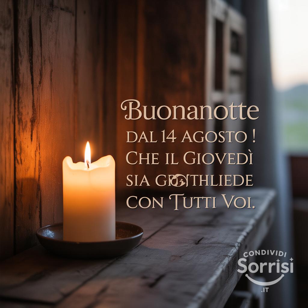 Buonanotte dal 14 agosto ! Che il giovedì sia gentile con tutti voi.