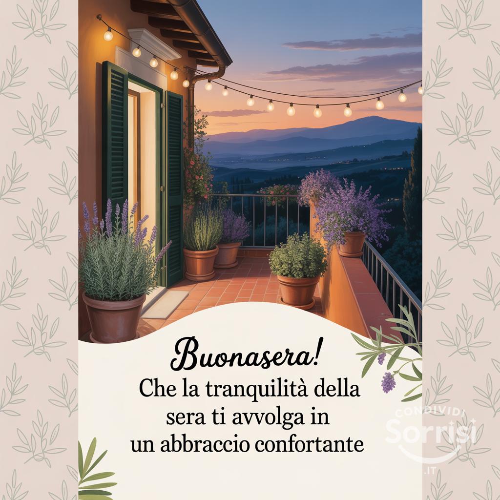 Buonasera! Che la tranquillità della sera ti avvolga in un abbraccio confortante