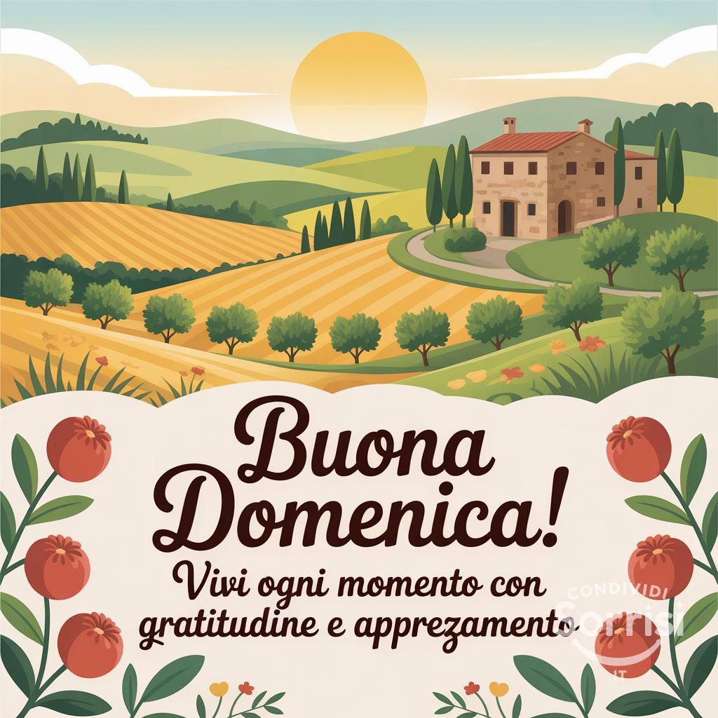 Buona domenica! Vivi ogni momento con gratitudine e apprezzamento