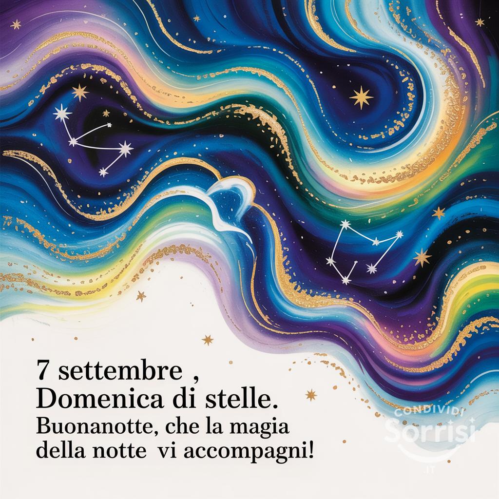 7 settembre , domenica di stelle. Buonanotte, che la magia della notte vi accompagni!
