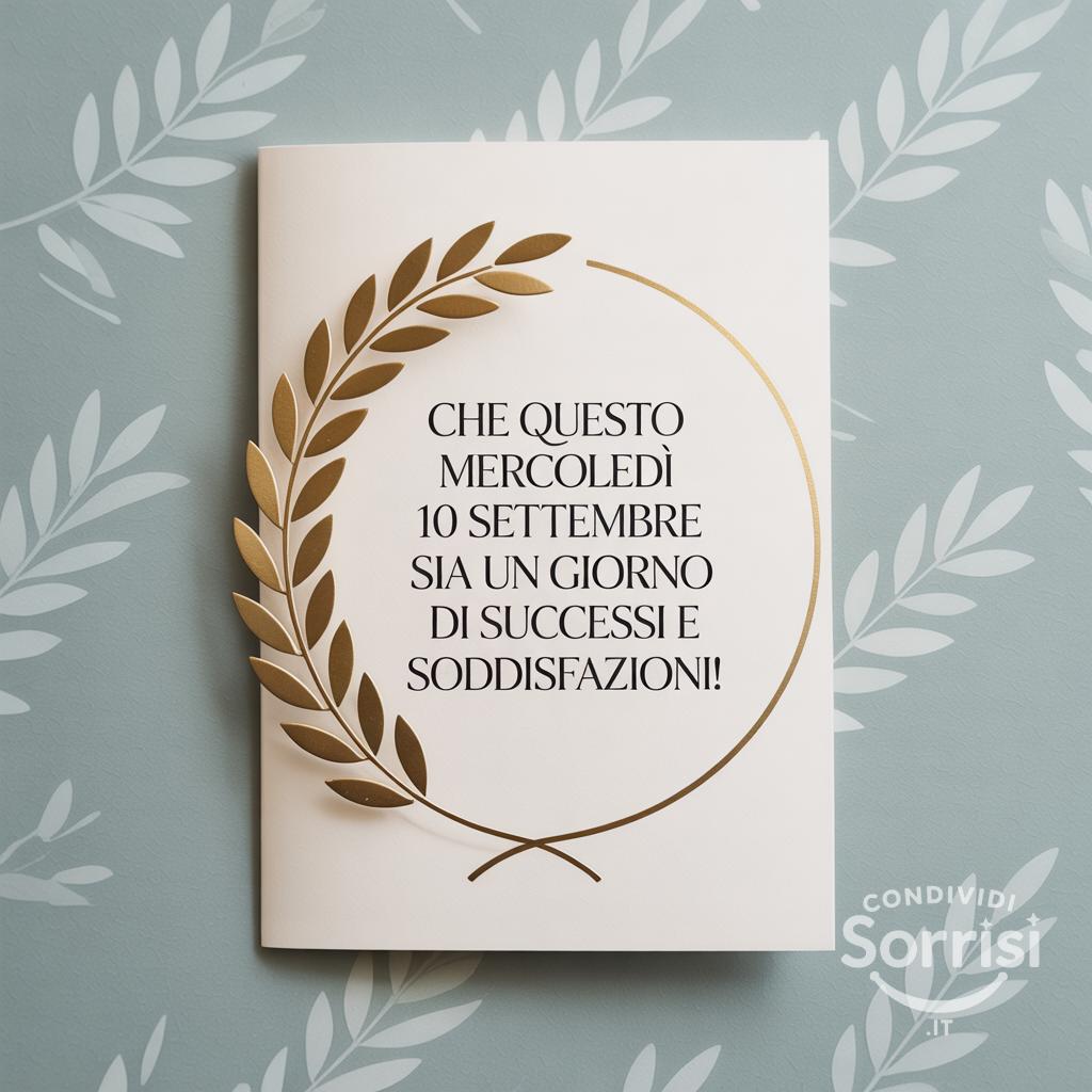 Che questo mercoledì 10 settembre  sia un giorno di successi e soddisfazioni!