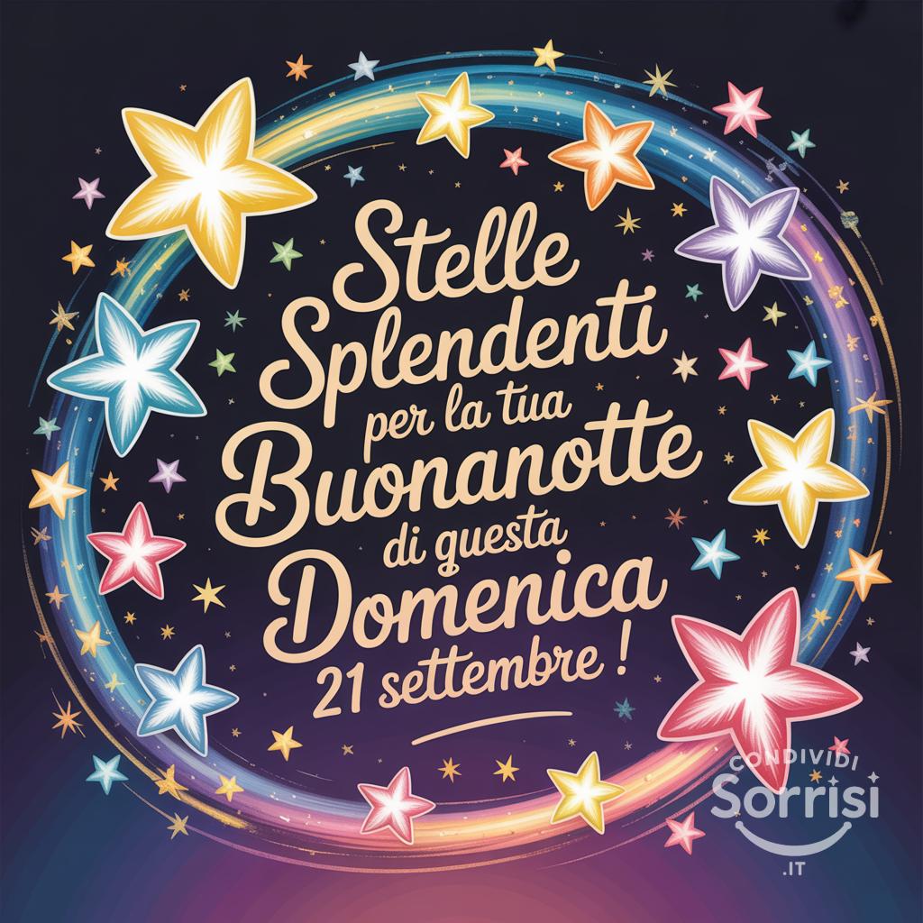 Stelle splendenti per la tua buonanotte di questa domenica 21 settembre !