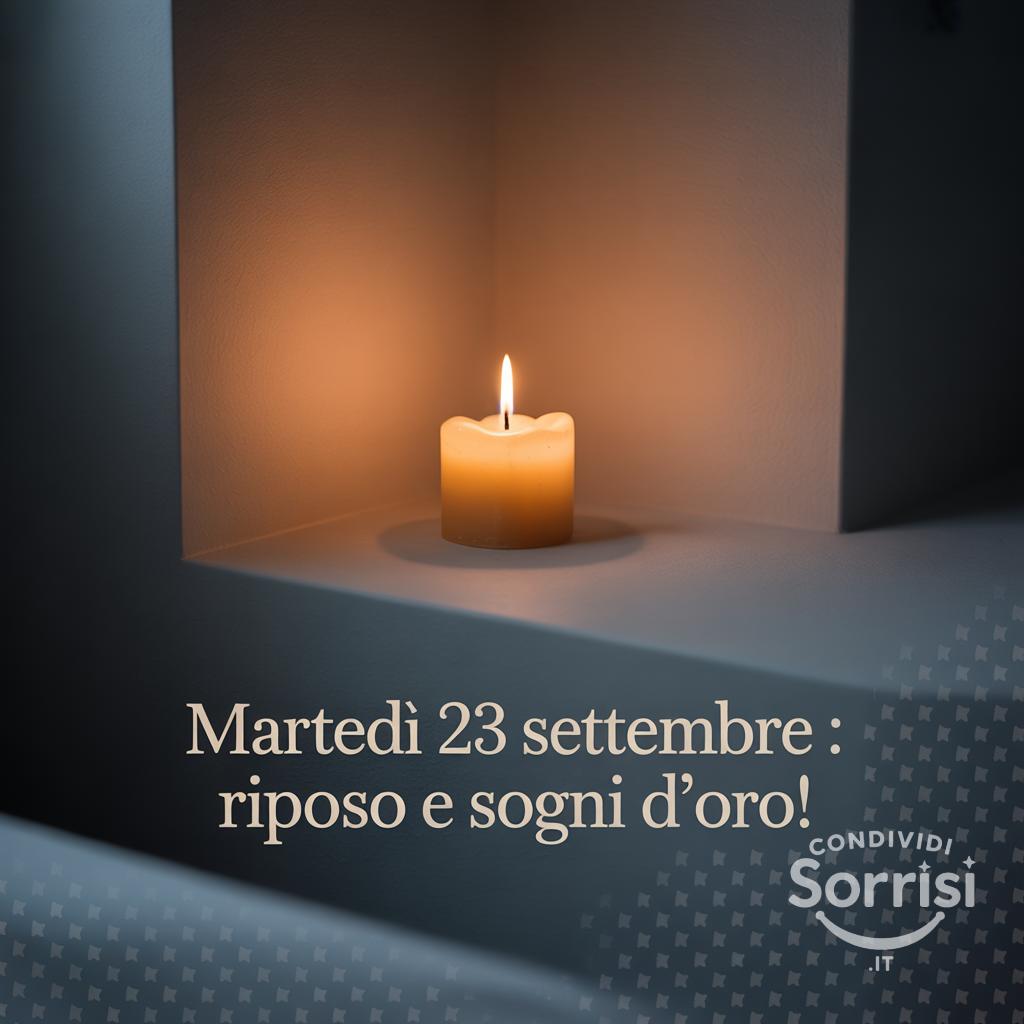 Martedì 23 settembre : riposo e sogni d'oro!