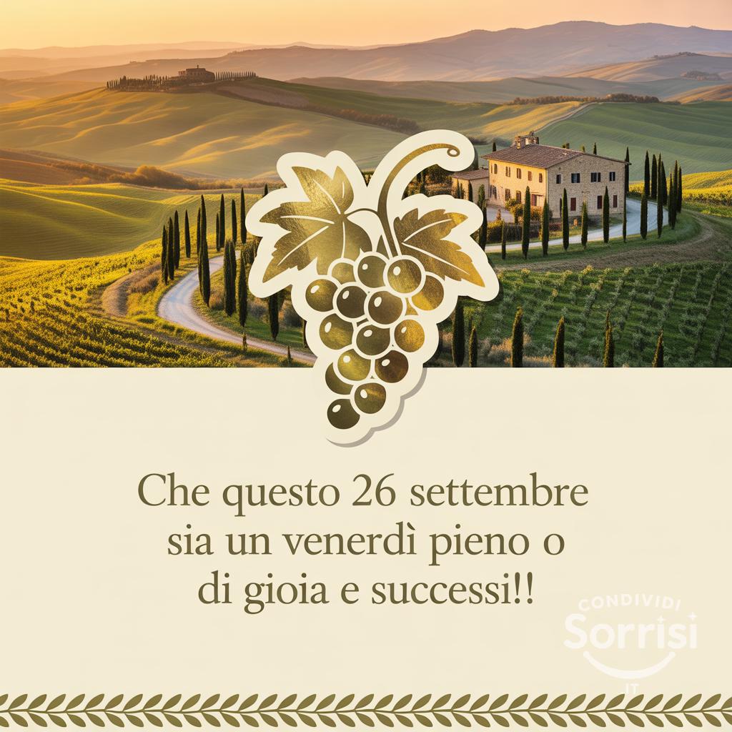 Che questo 26 settembre  sia un venerdì pieno di gioia e successi!