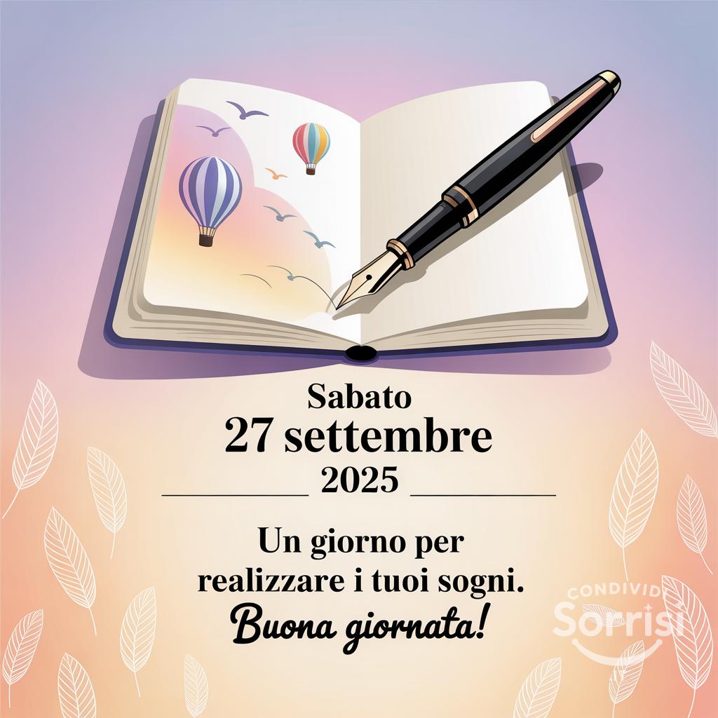 Sabato 27 settembre : un giorno per realizzare i tuoi sogni. Buona giornata!