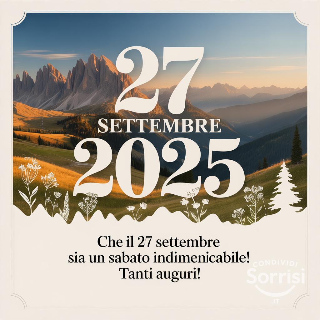 Che il 27 settembre  sia un sabato indimenticabile! Tanti auguri!
