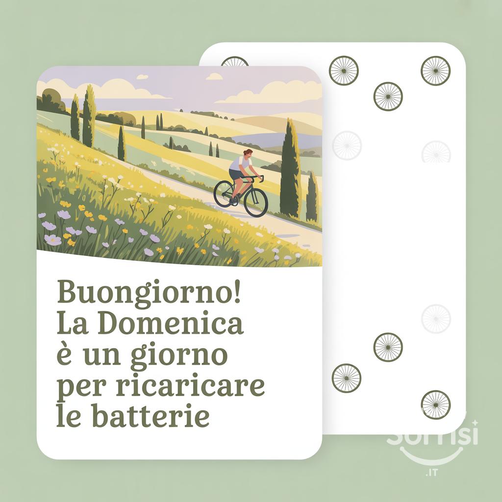 Buongiorno! La domenica è un giorno per ricaricare le batterie