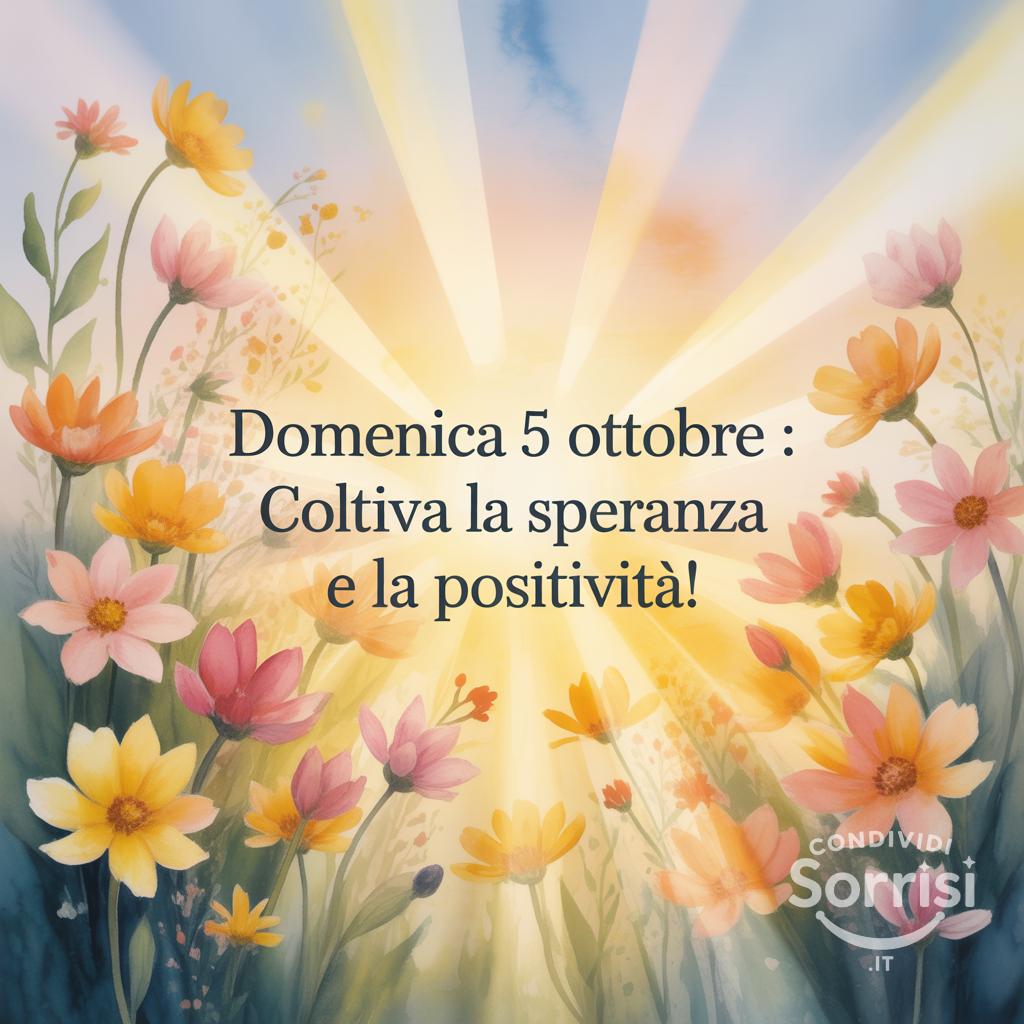 Domenica 5 ottobre : coltiva la speranza e la positività!