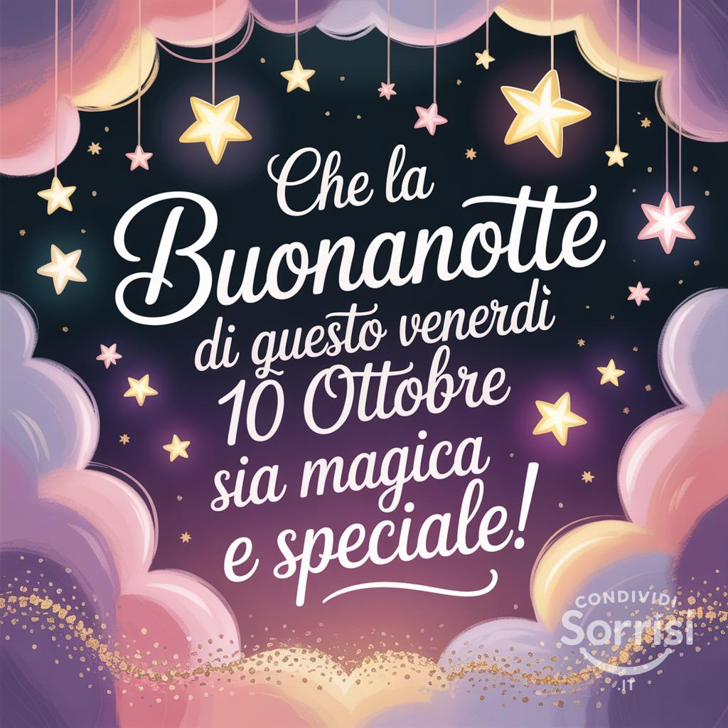 Che la buonanotte di questo venerdì 10 ottobre  sia magica e speciale!