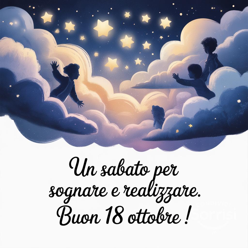 Un sabato per sognare e realizzare. Buon 18 ottobre !