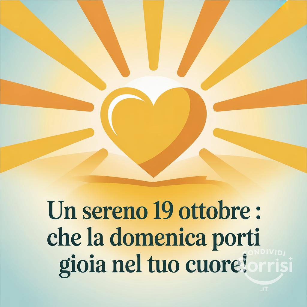 Un sereno 19 ottobre : che la domenica porti gioia nel tuo cuore!