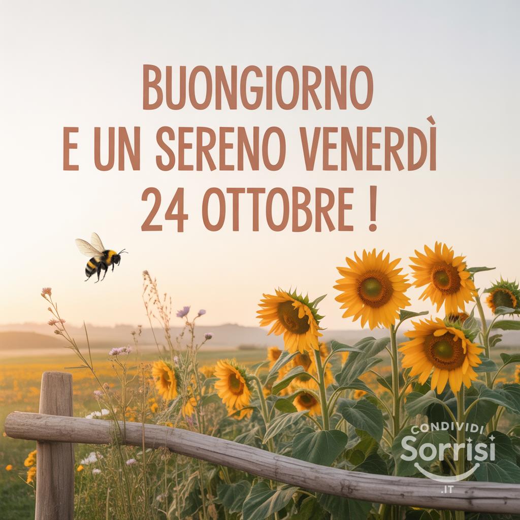 Buongiorno e un sereno venerdì 24 ottobre !