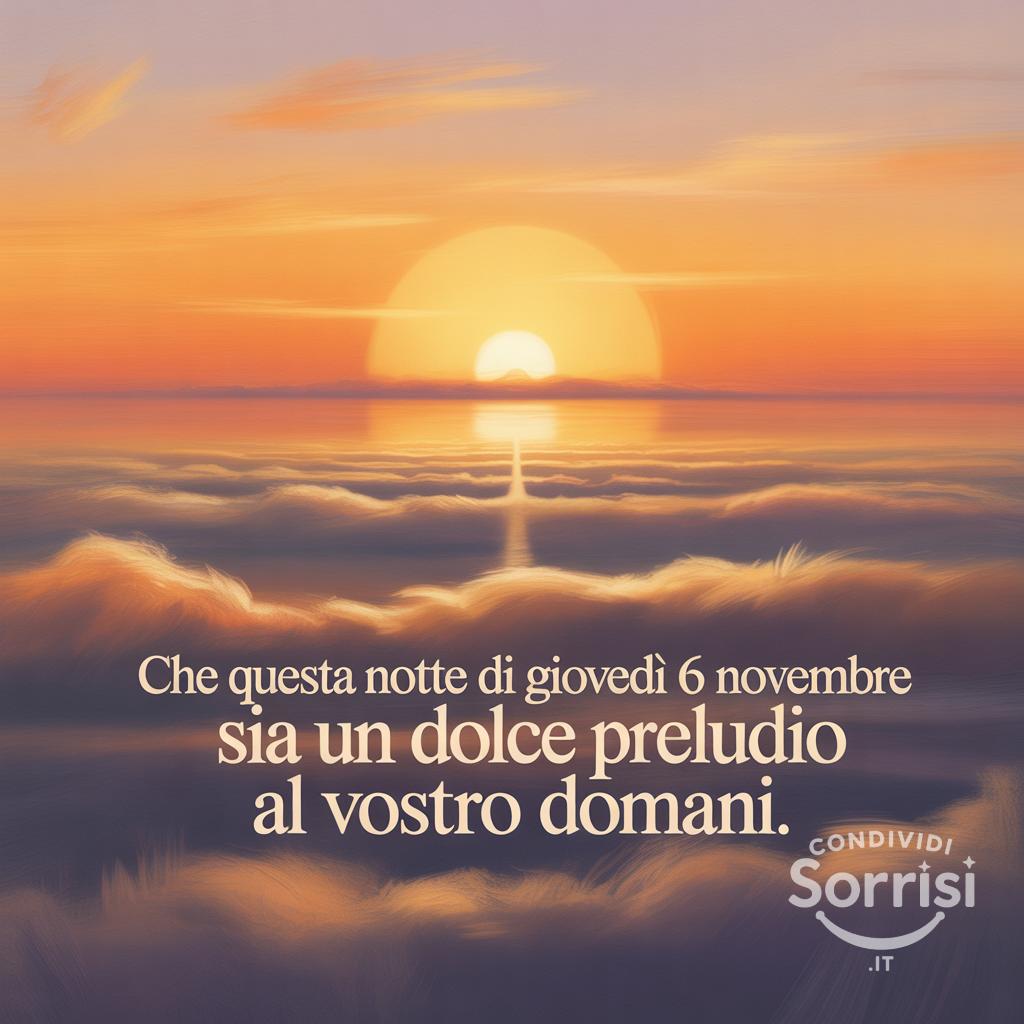 Che questa notte di giovedì 6 novembre  sia un dolce preludio al vostro domani.