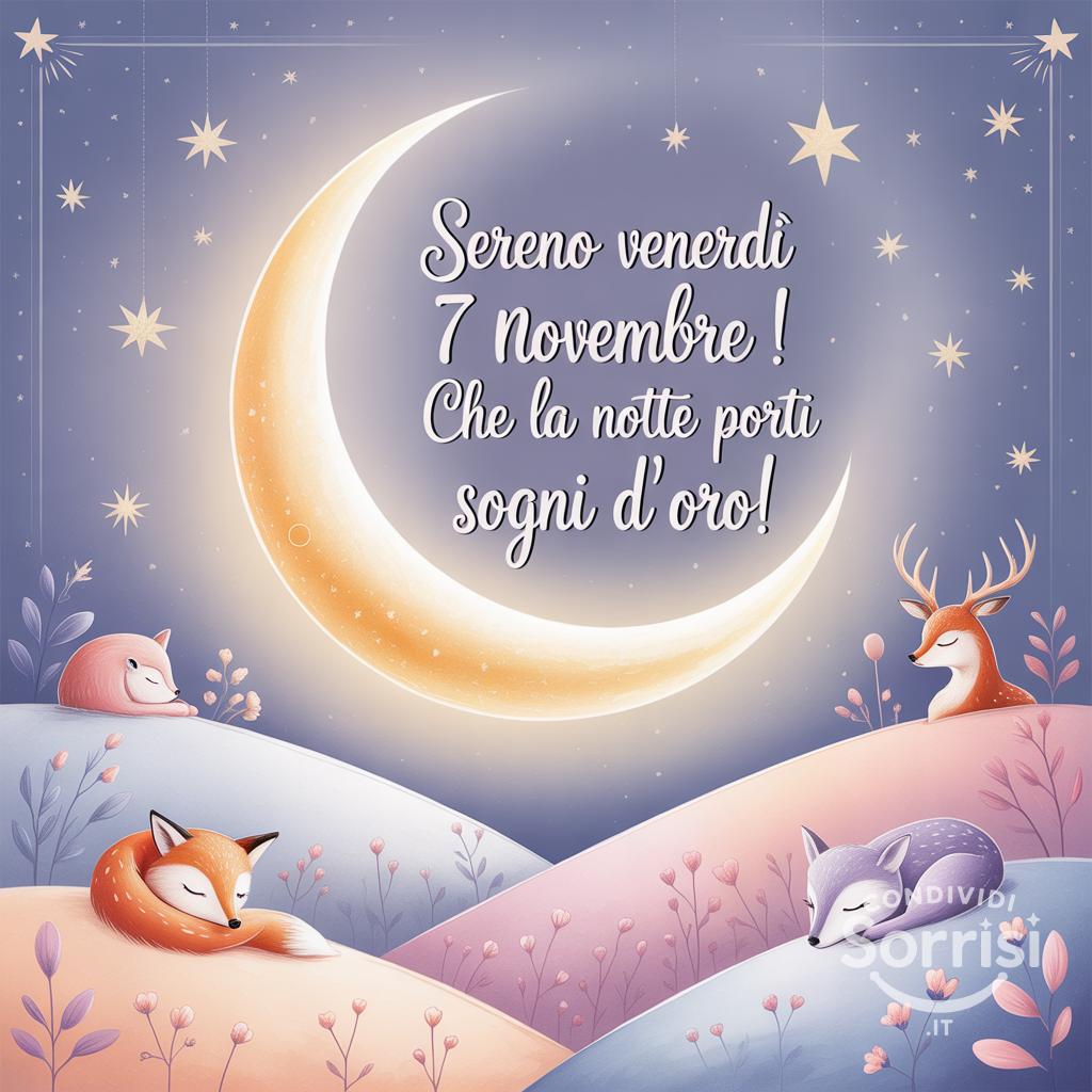 Sereno venerdì 7 novembre ! Che la notte porti sogni d'oro!
