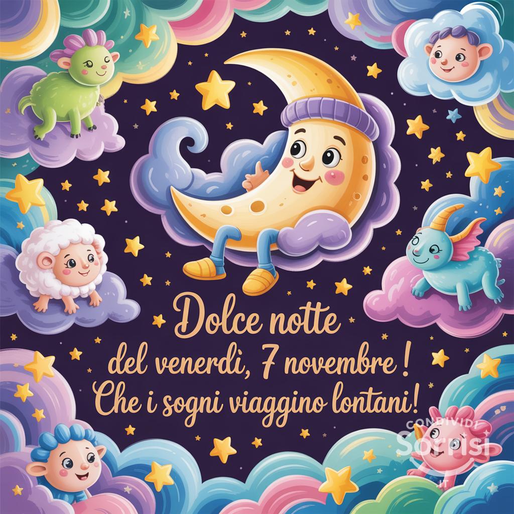 Dolce notte del venerdì, 7 novembre ! Che i sogni viaggino lontani!