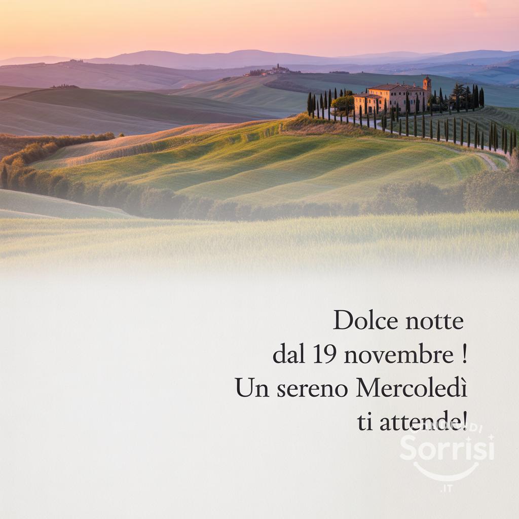 Dolce notte dal 19 novembre ! Un sereno mercoledì ti attende!