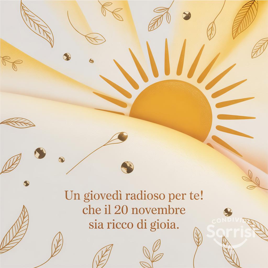 Un giovedì radioso per te! Che il 20 novembre  sia ricco di gioia.