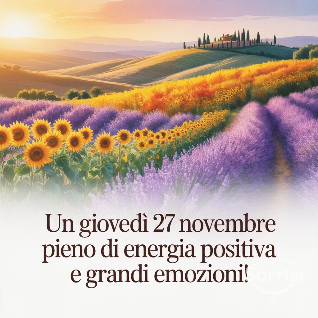 Un giovedì 27 novembre  pieno di energia positiva e grandi emozioni!