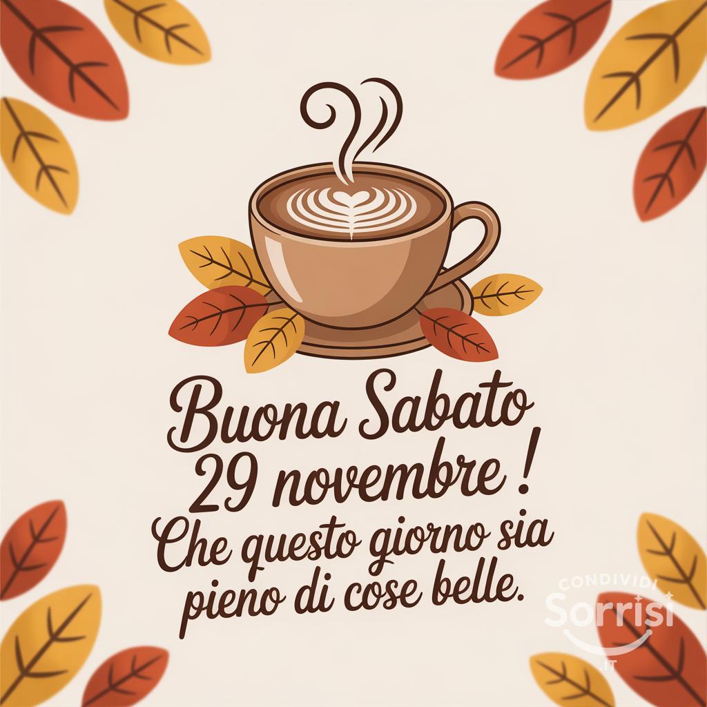 Buona sabato 29 novembre ! Che questo giorno sia pieno di cose belle.