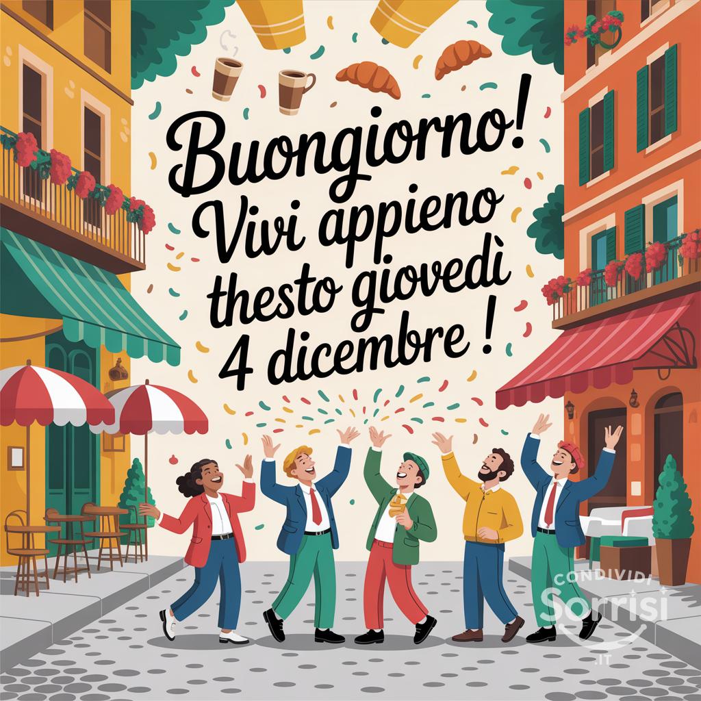 Buongiorno! Vivi appieno questo giovedì 4 dicembre !