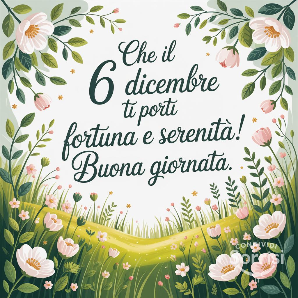 Che il 6 dicembre ti porti fortuna e serenità! Buona giornata.
