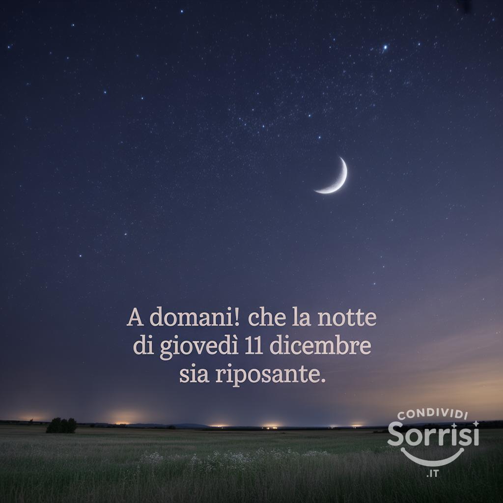 A domani! Che la notte di giovedì 11 dicembre  sia riposante.
