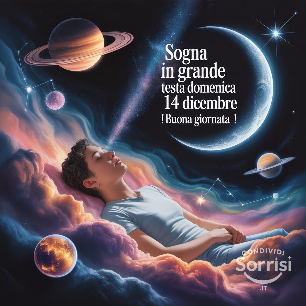 Sogna in grande questa domenica 14 dicembre ! Buona giornata!