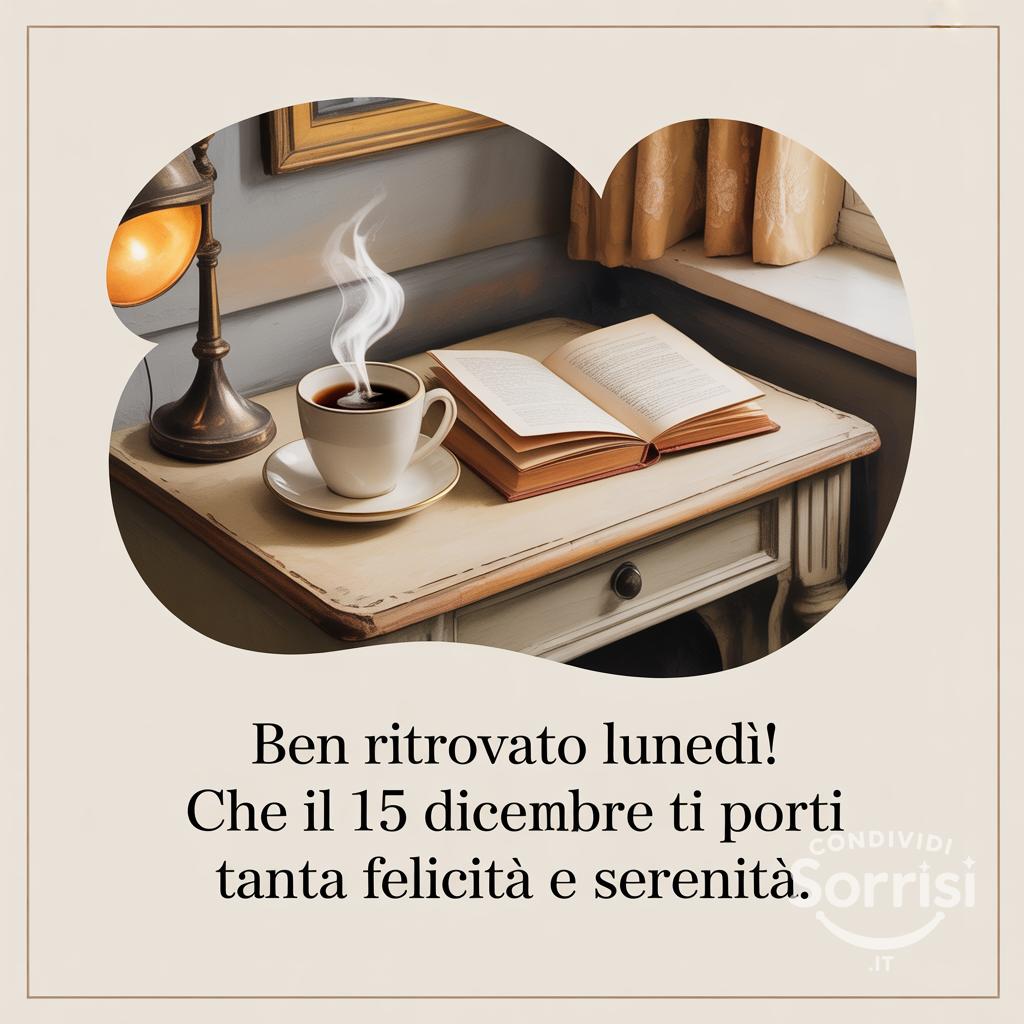 Ben ritrovato lunedì! Che il 15 dicembre  ti porti tanta felicità e serenità.