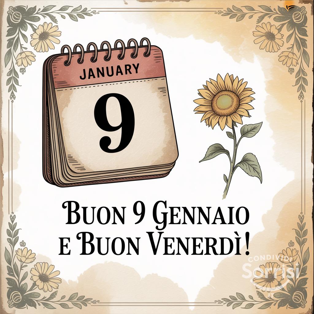 Buon 9 gennaio  e buon venerdì!
