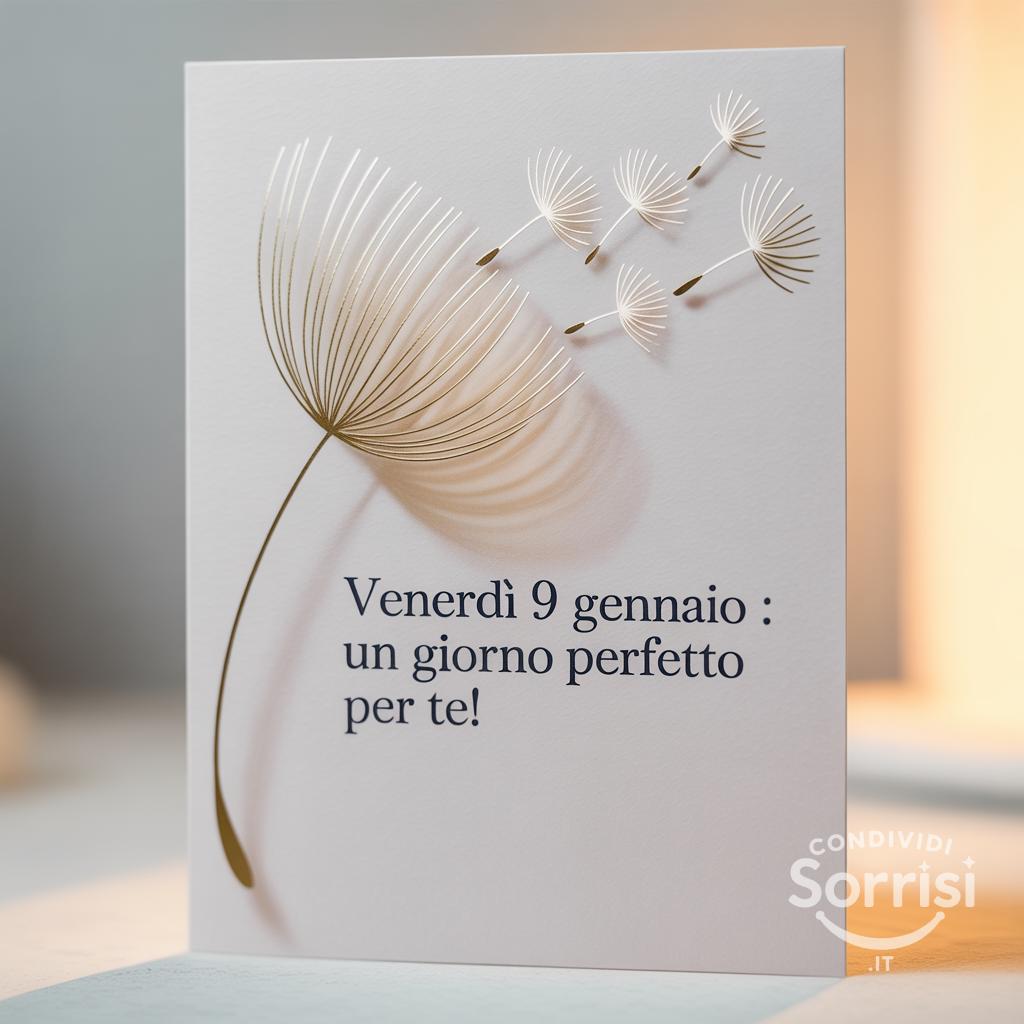 Venerdì 9 gennaio : un giorno perfetto per te!