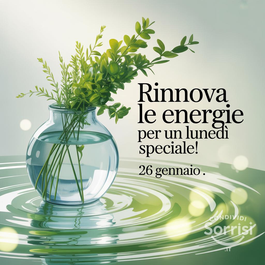 Rinnova le energie per un lunedì speciale! 26 Gennaio .