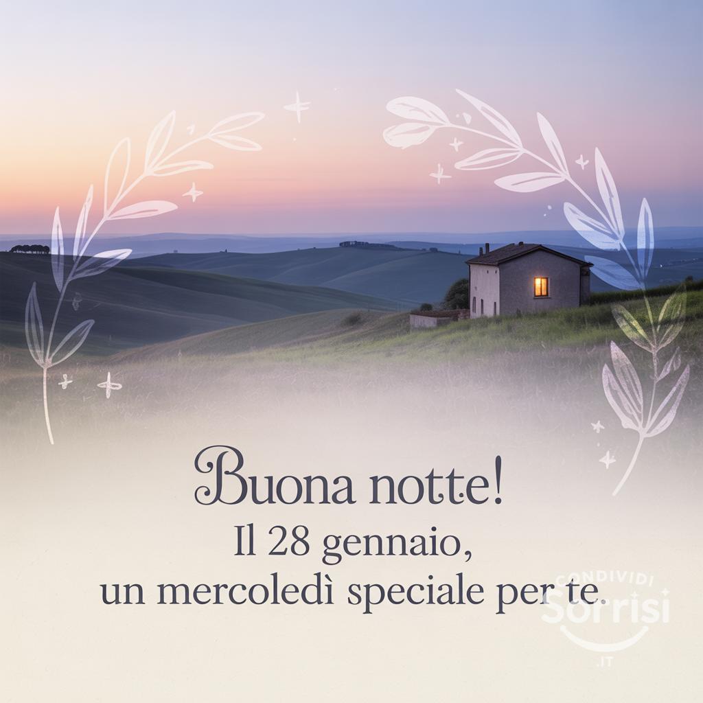 Buona notte! Il 28 gennaio , un mercoledì speciale per te.