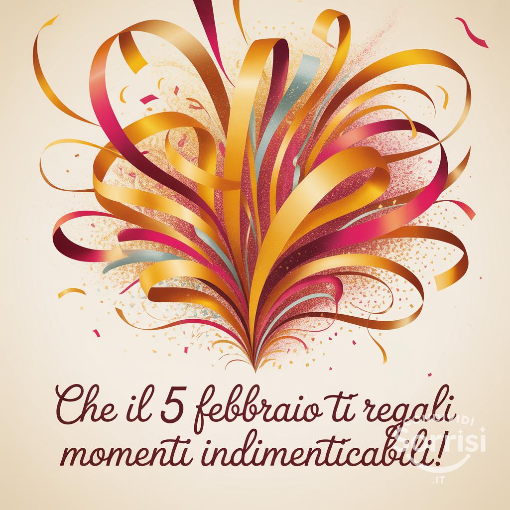 Che il 5 febbraio  ti regali momenti indimenticabili!