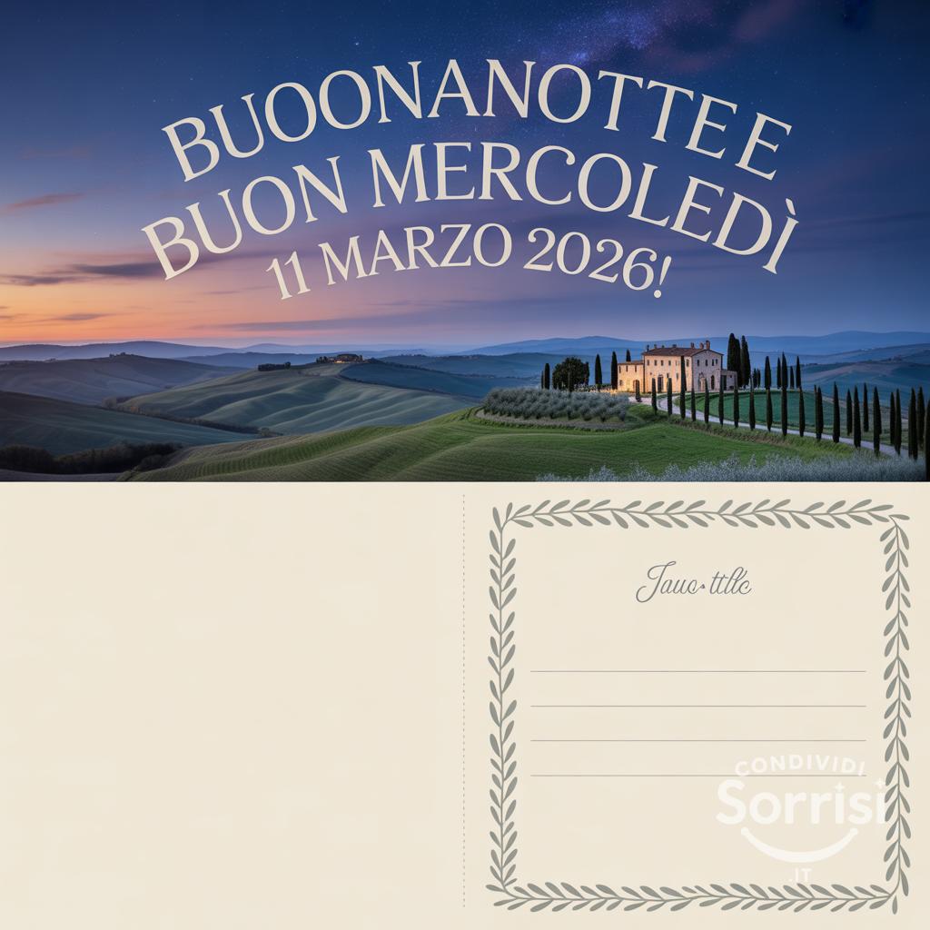Buonanotte e buon mercoledì 11 marzo !