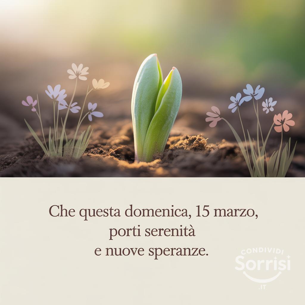 Che questa domenica, 15 marzo, porti serenità e nuove speranze.