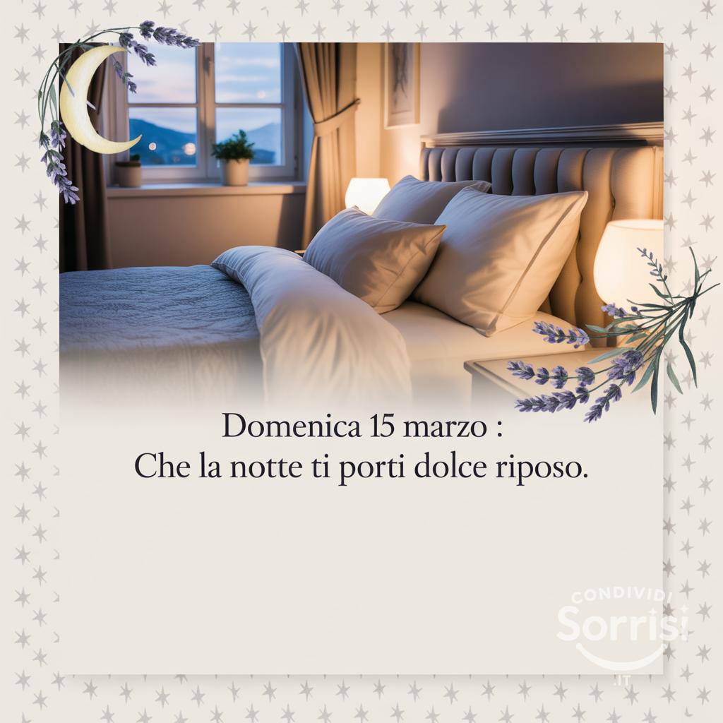 Domenica 15 Marzo : che la notte ti porti dolce riposo.