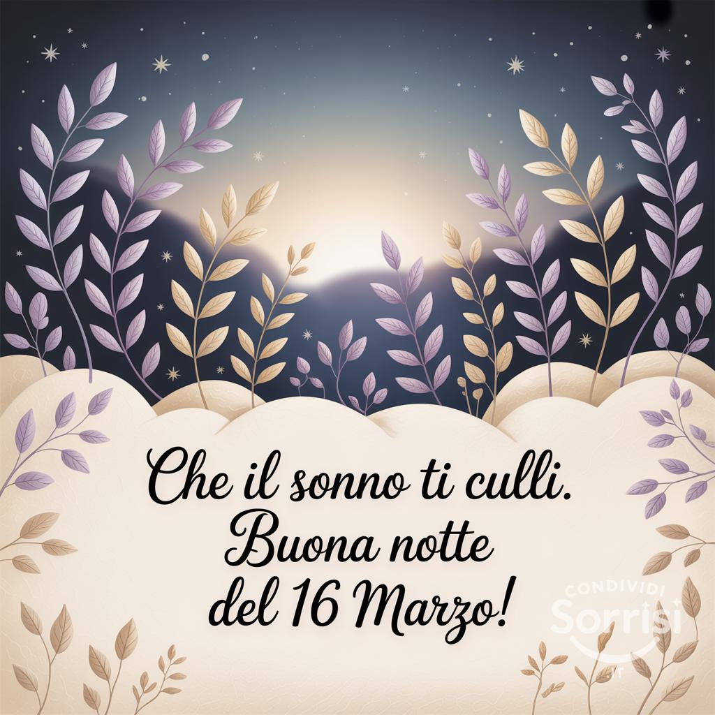 Che il sonno ti culli. Buona notte del 16 marzo !