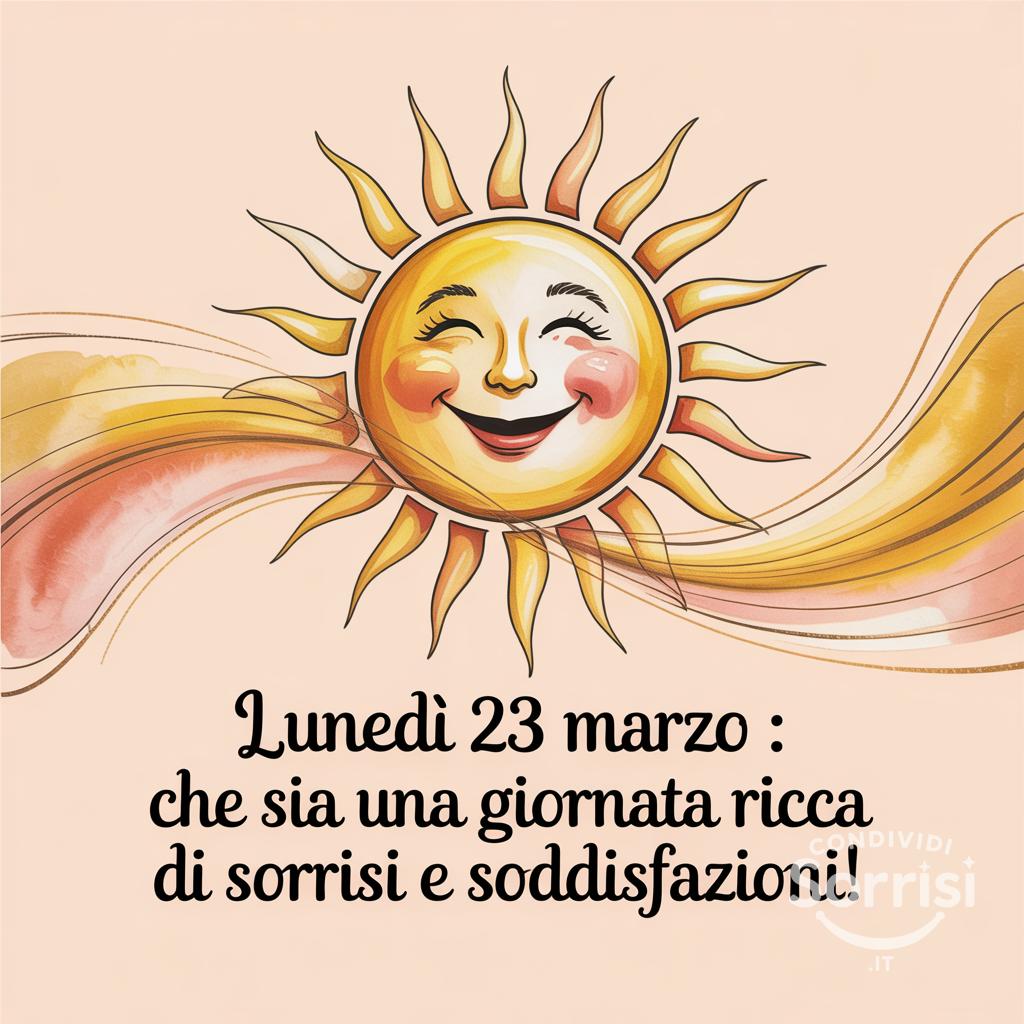 Lunedì 23 Marzo : che sia una giornata ricca di sorrisi e soddisfazioni!