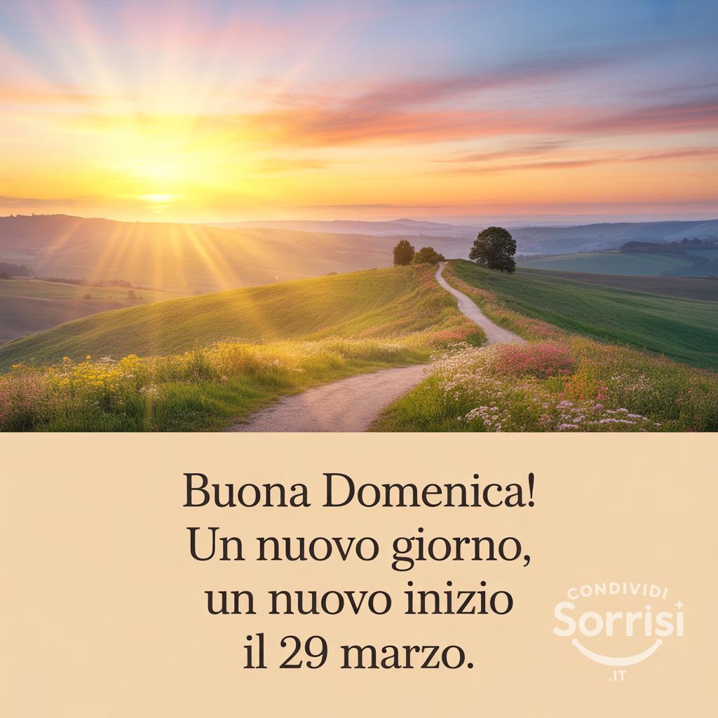Buona Domenica! Un nuovo giorno, un nuovo inizio il 29 Marzo.