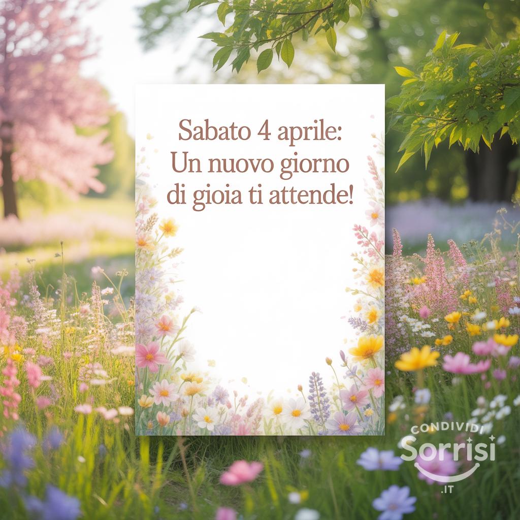 Sabato 4 Aprile: un nuovo giorno di gioia ti attende!