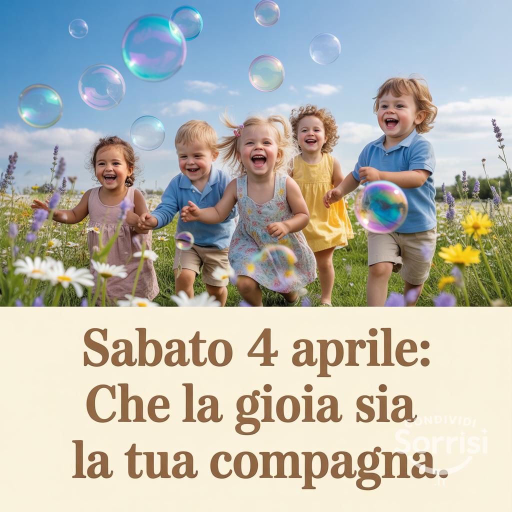 Sabato 4 Aprile: che la gioia sia la tua compagna.